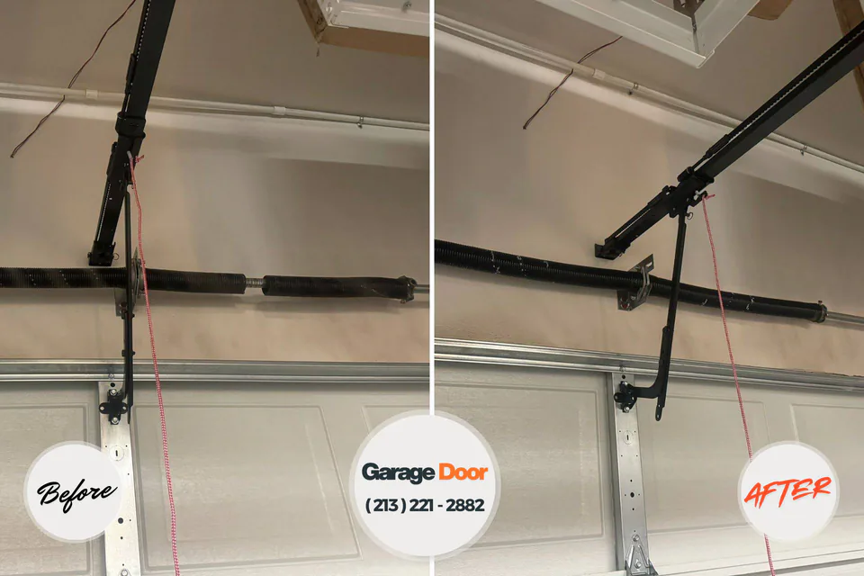 Before and after: garage door repair Nellieburg, MS